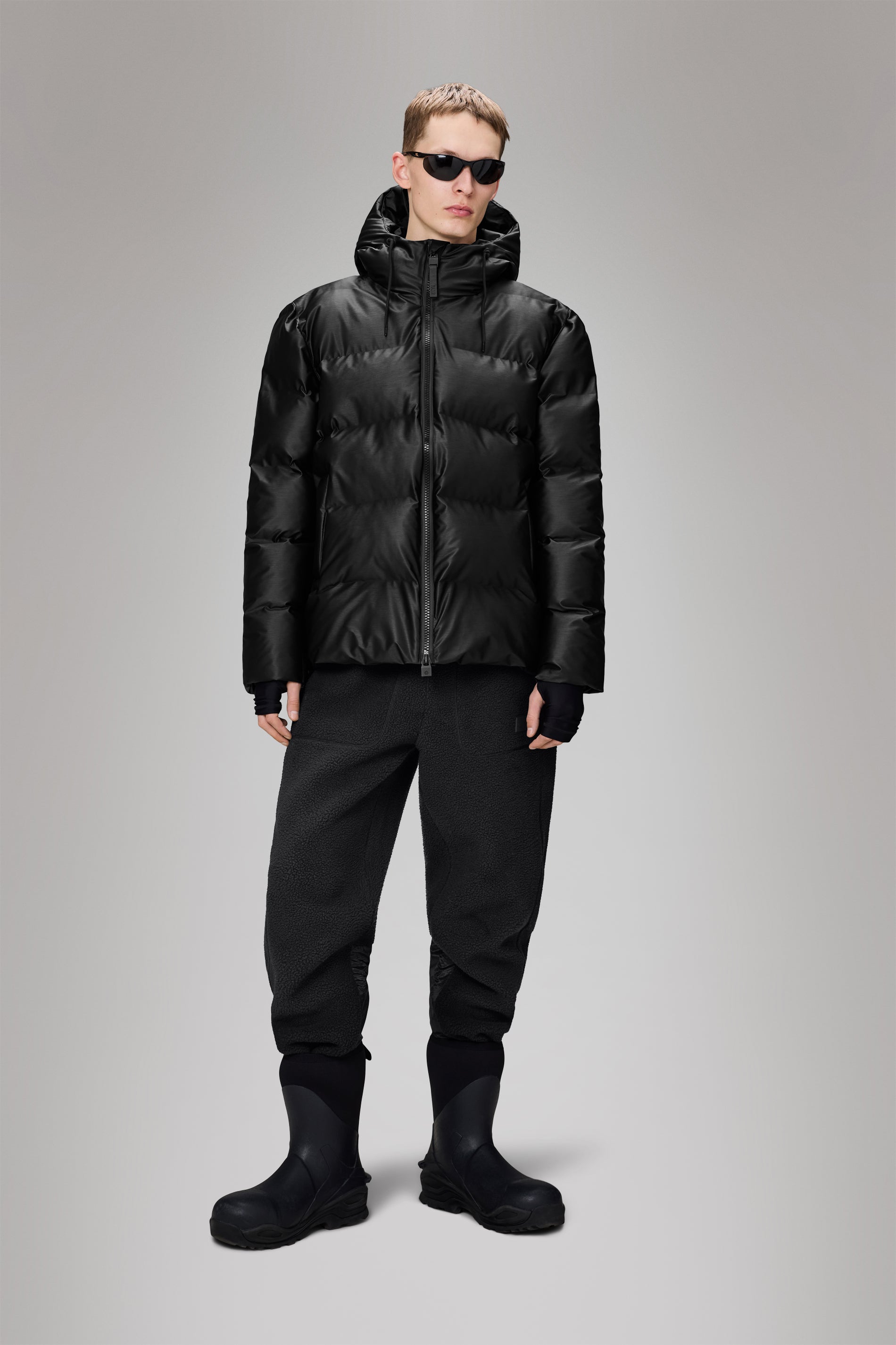 Rains Alta Puffer Jacket Black Grain Jacket