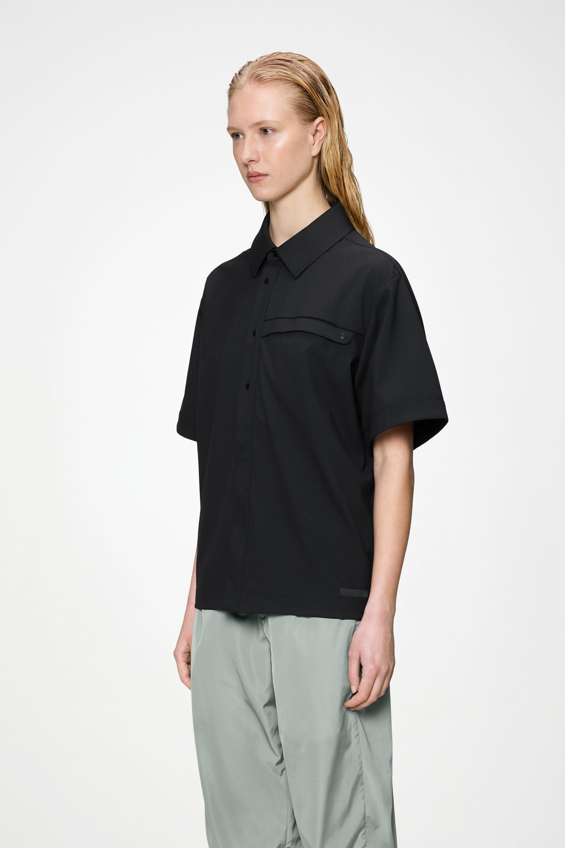 RAINS Day Shirt Black Short Sleeve