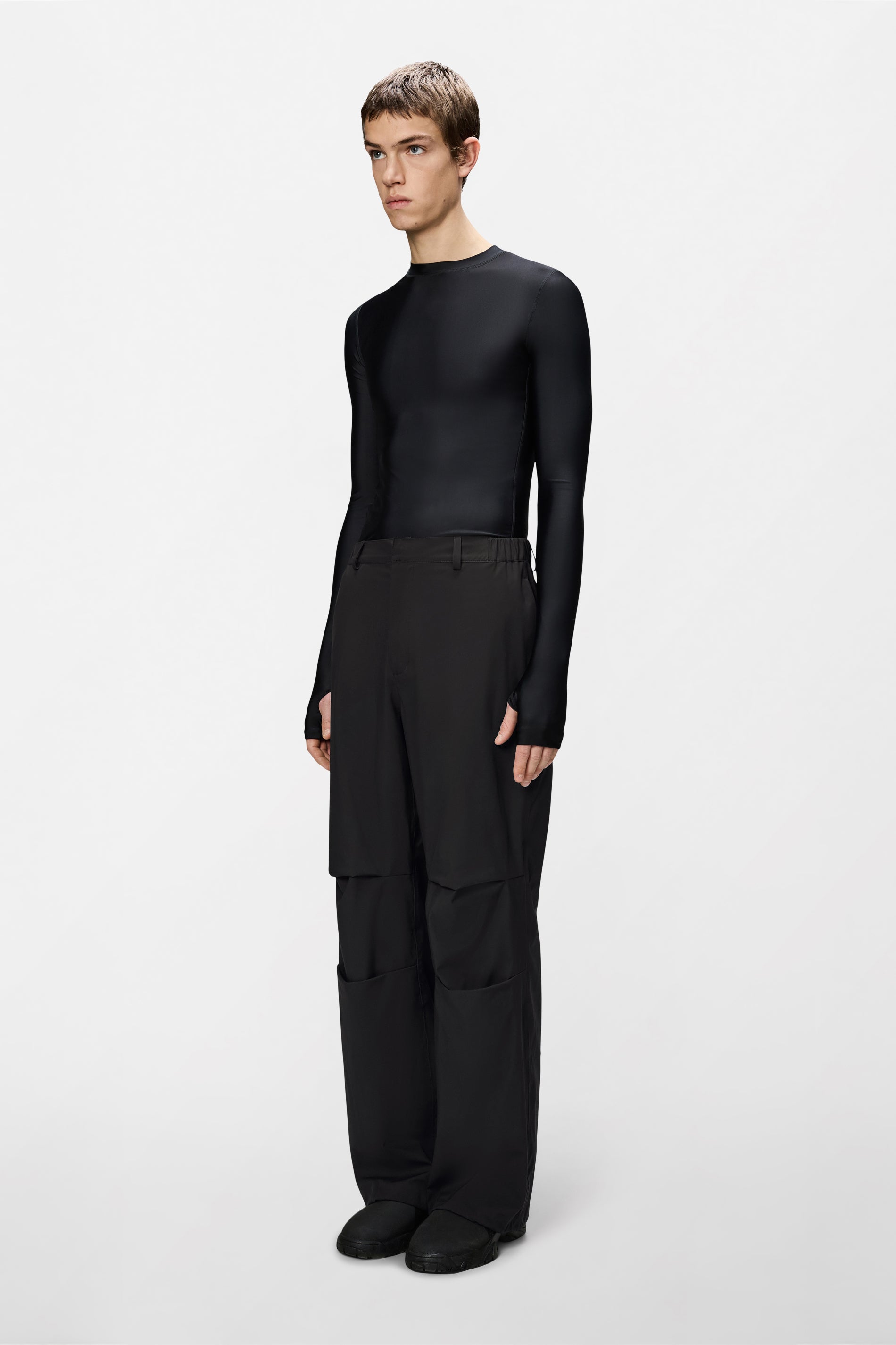 RAINS Suva Hardshell Pants Wide Black Pants