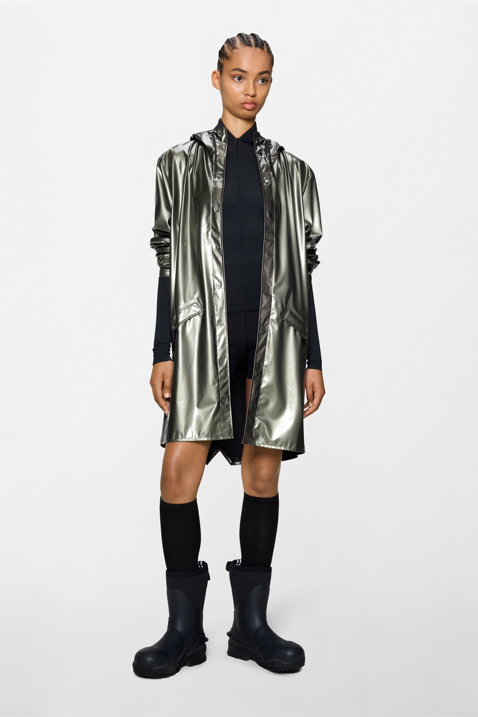 RAINS Long Jacket Raven Jacket