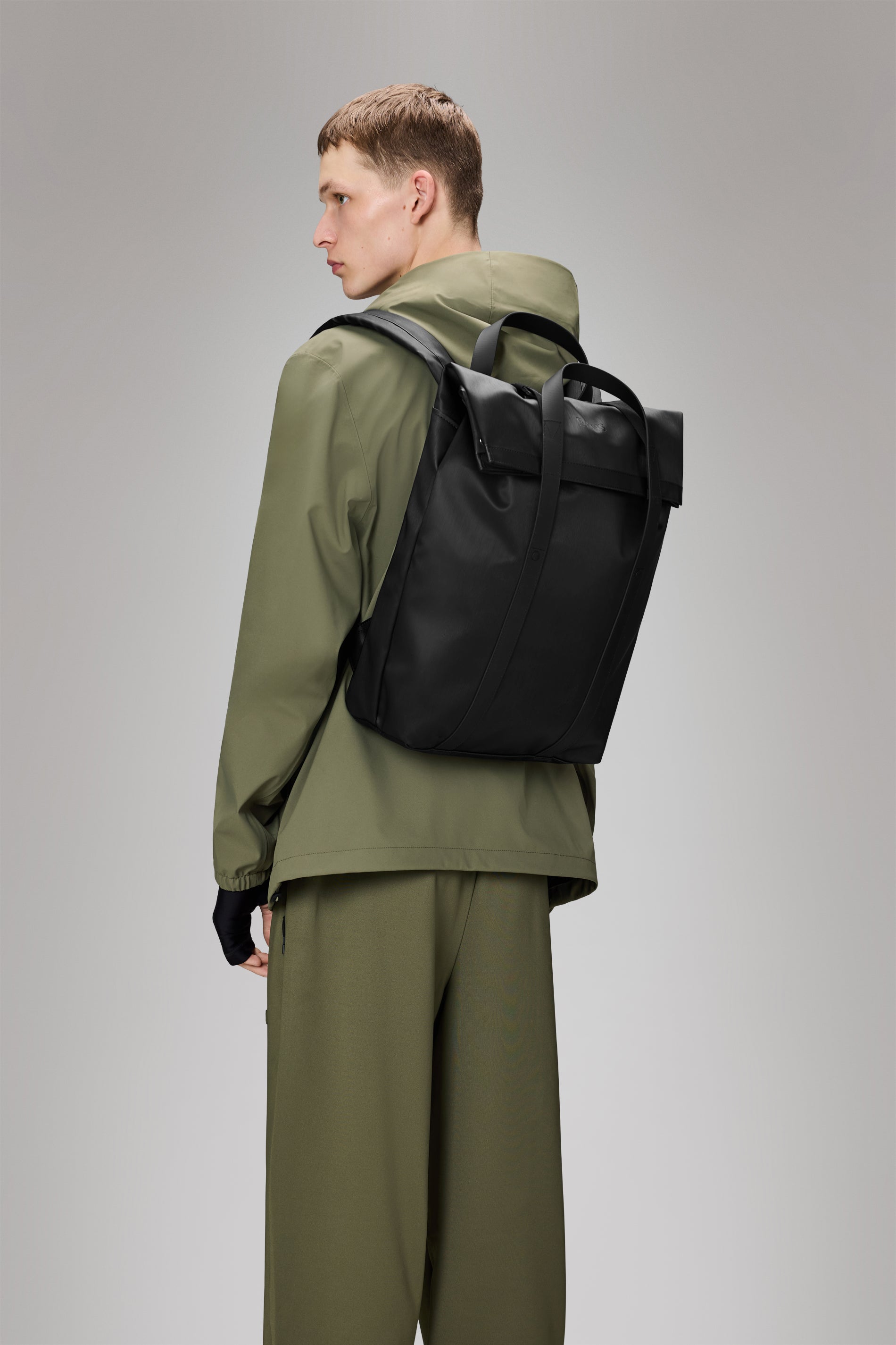 RAINS 2 Way Tote Backpack Black Grain 15L H58 x D12 x W33 cm Backpack