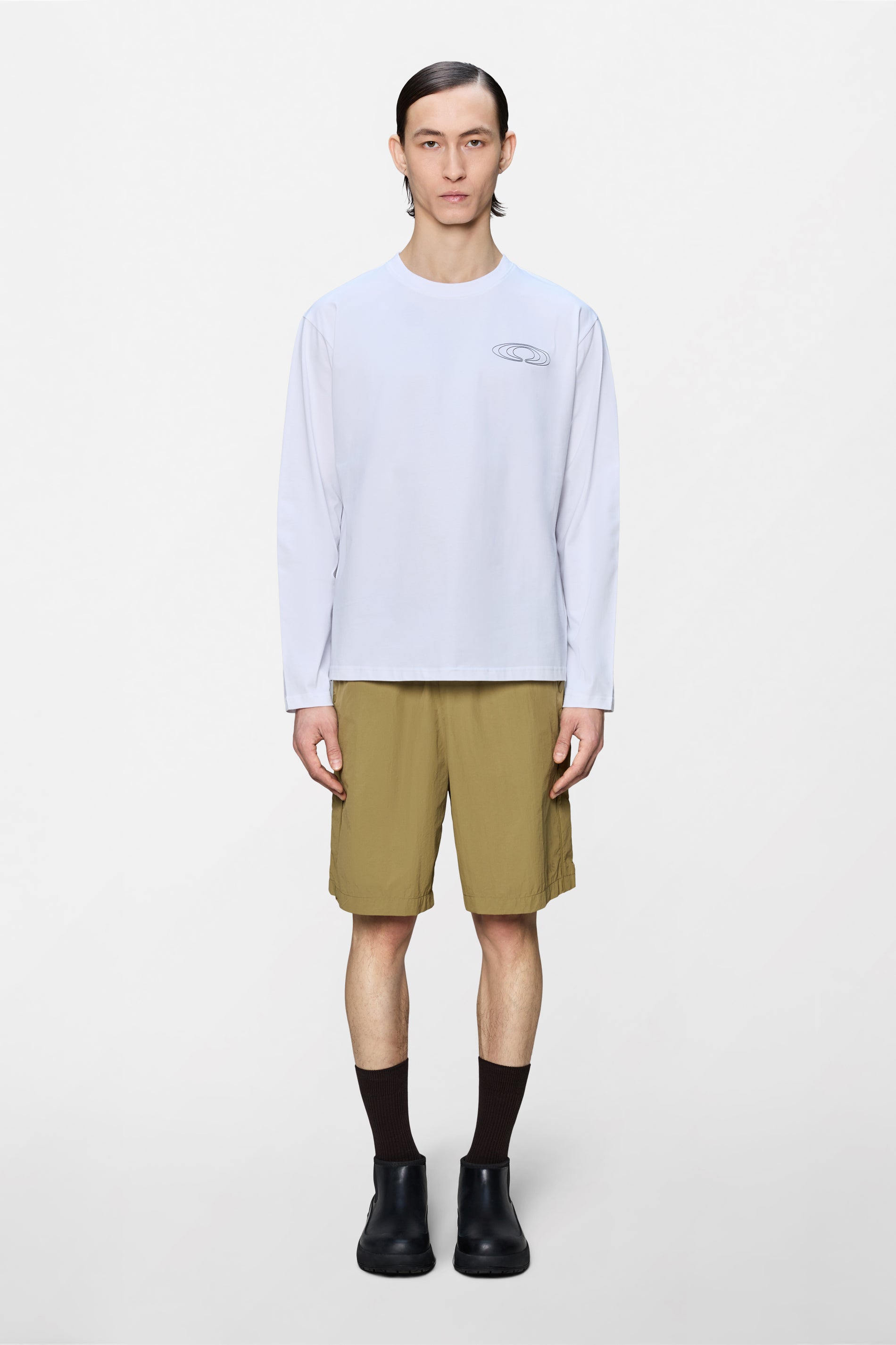 RAINS Classic Long Sleeve T-Shirt White Long Sleeve