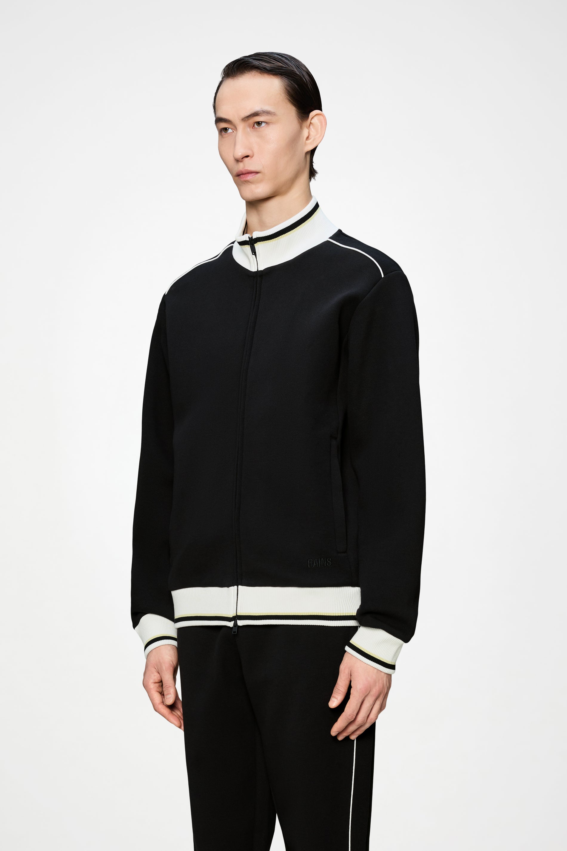 RAINS Downtime Track Top Black Jacket