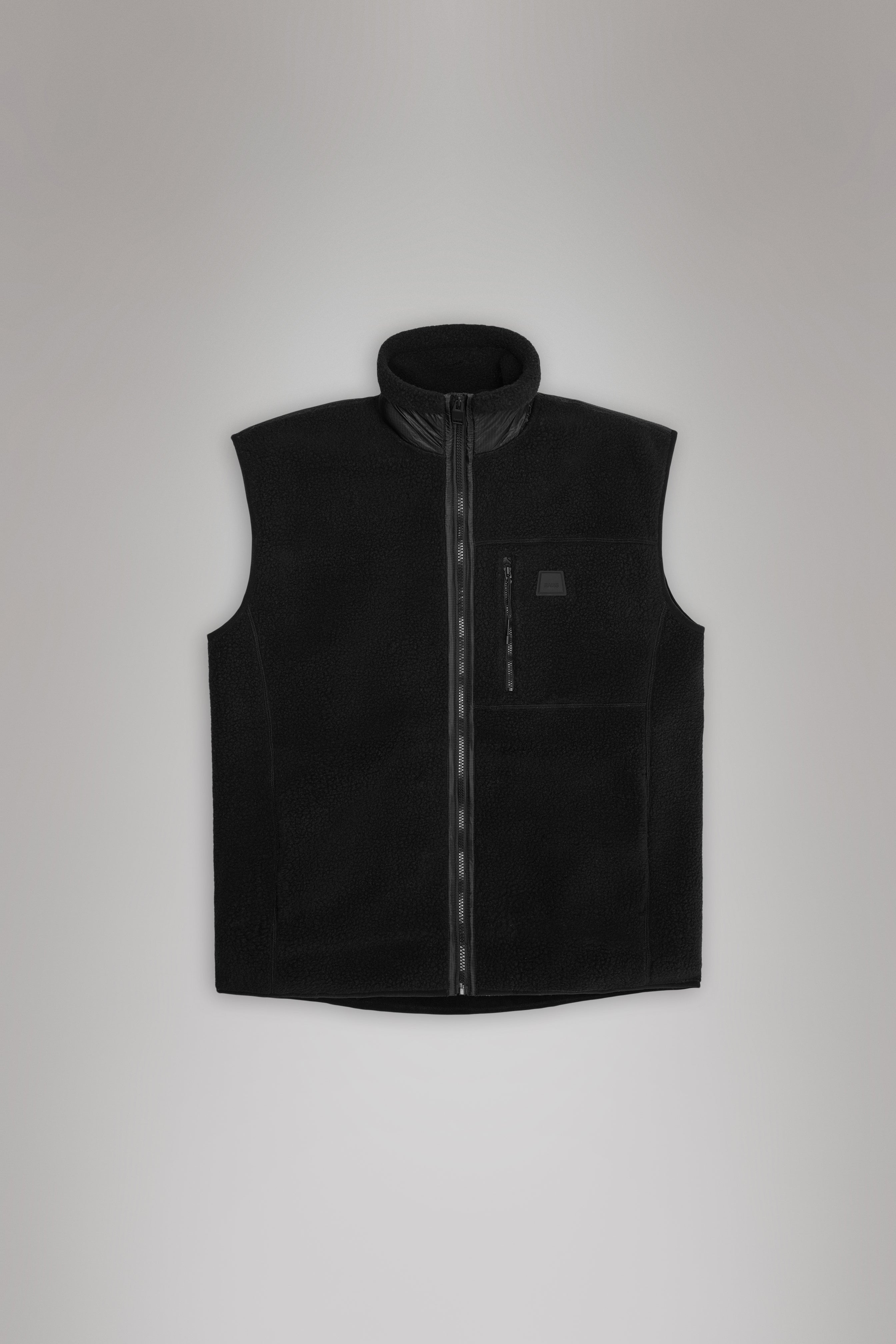 RAINS Yermo Fleece Vest Black Short Sleeve