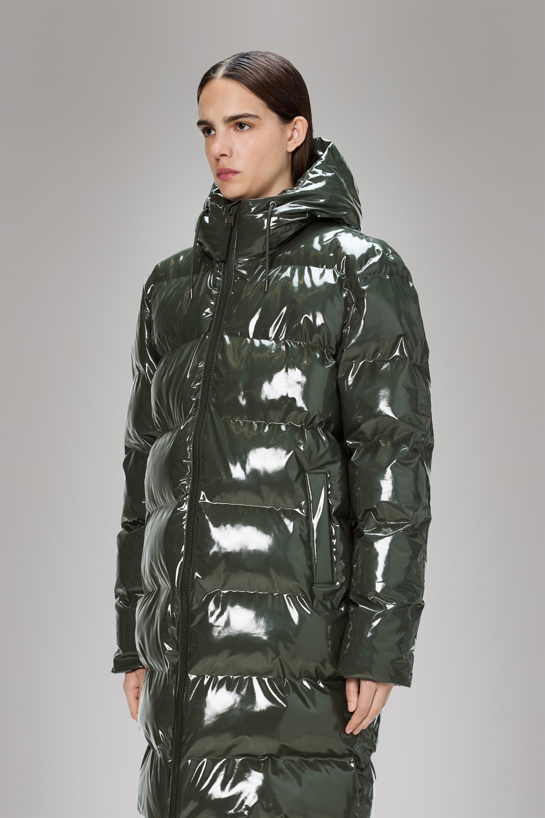 Rains Alta Longer Puffer Jacket Swamp Jacket