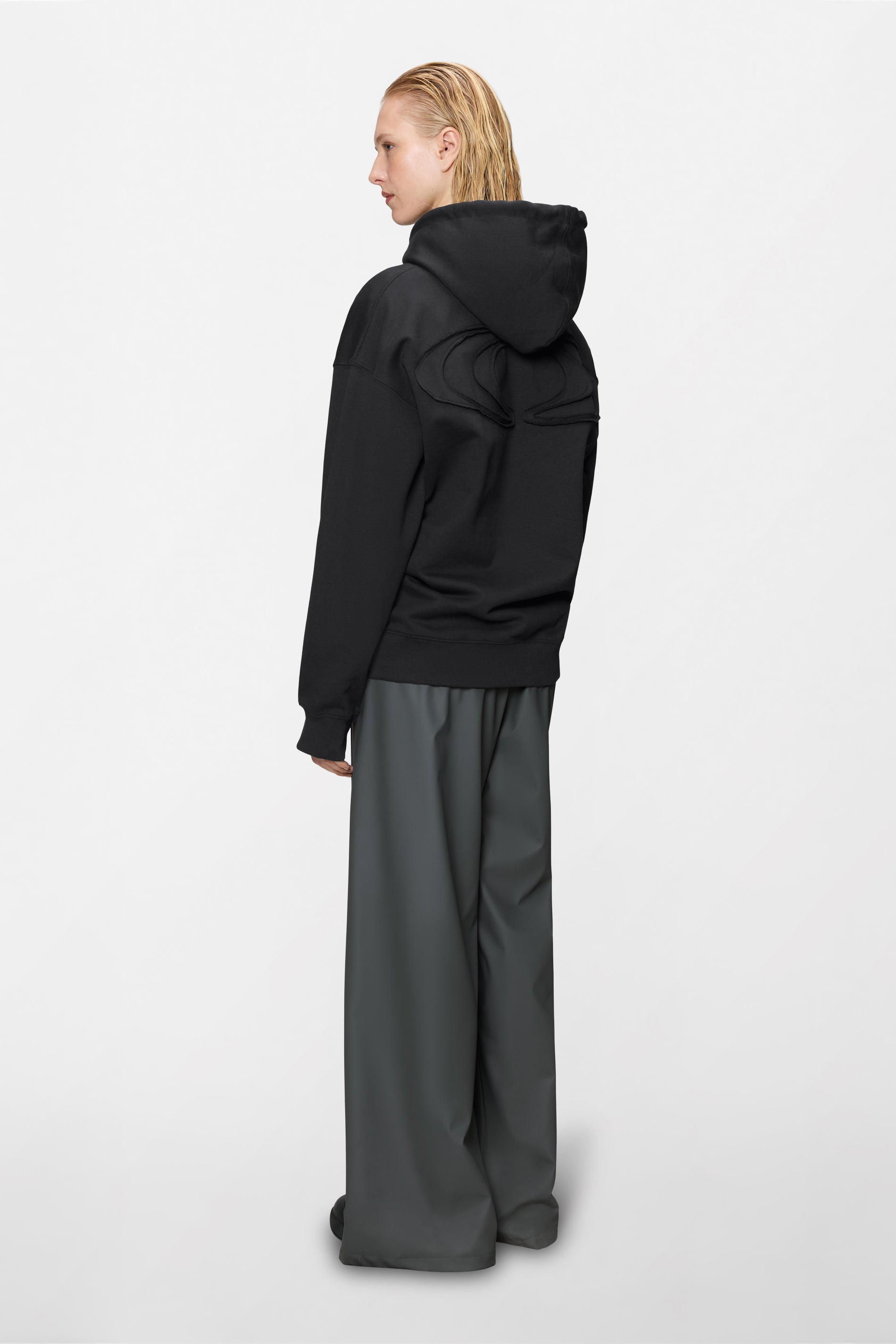 RAINS Classic Hoodie Black Long Sleeve