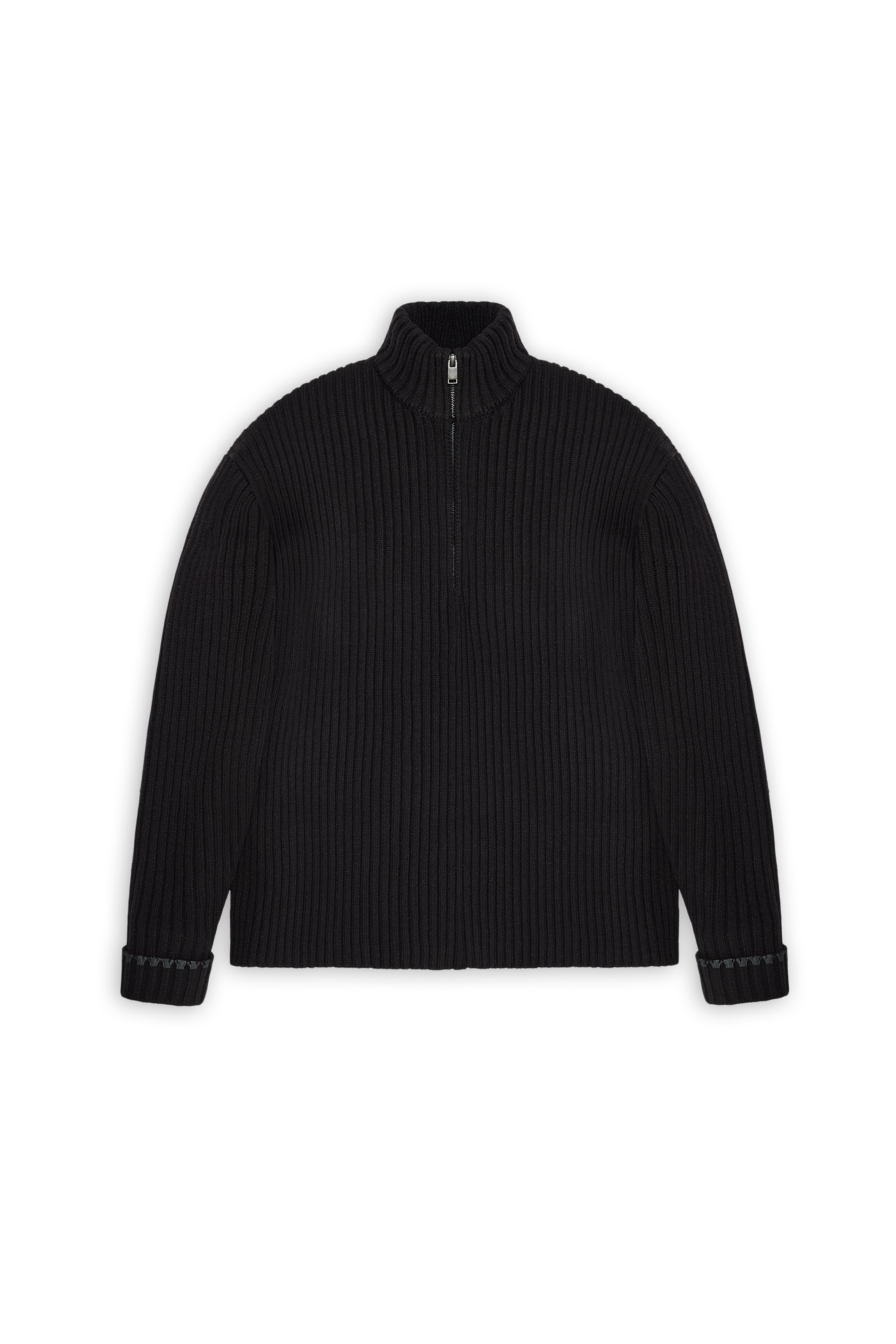 RAINS Sapa Half Zip Knit Black Long Sleeve