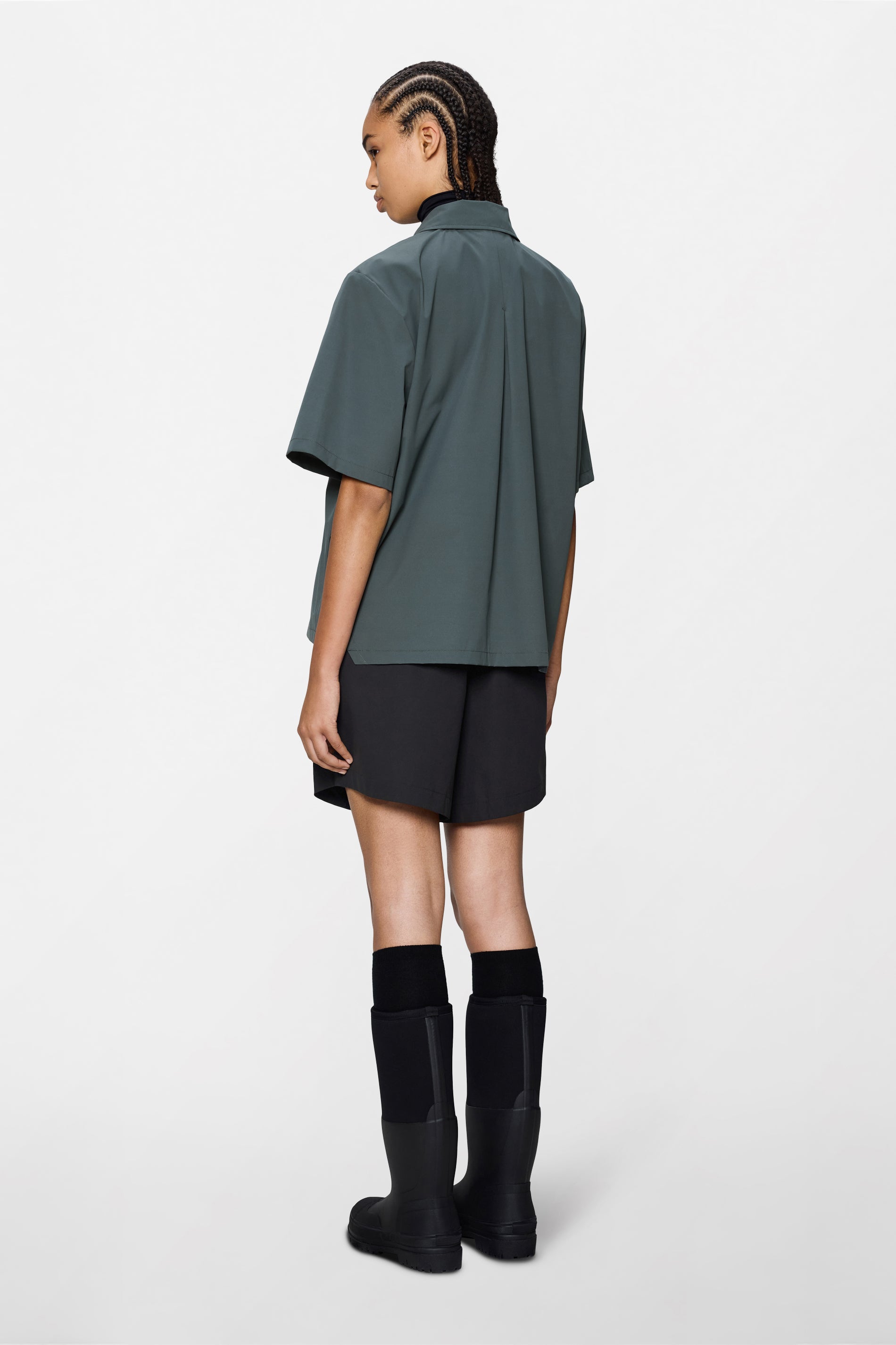 RAINS Mito Short Sleeve Shirt Dark Grey Short Sleeve