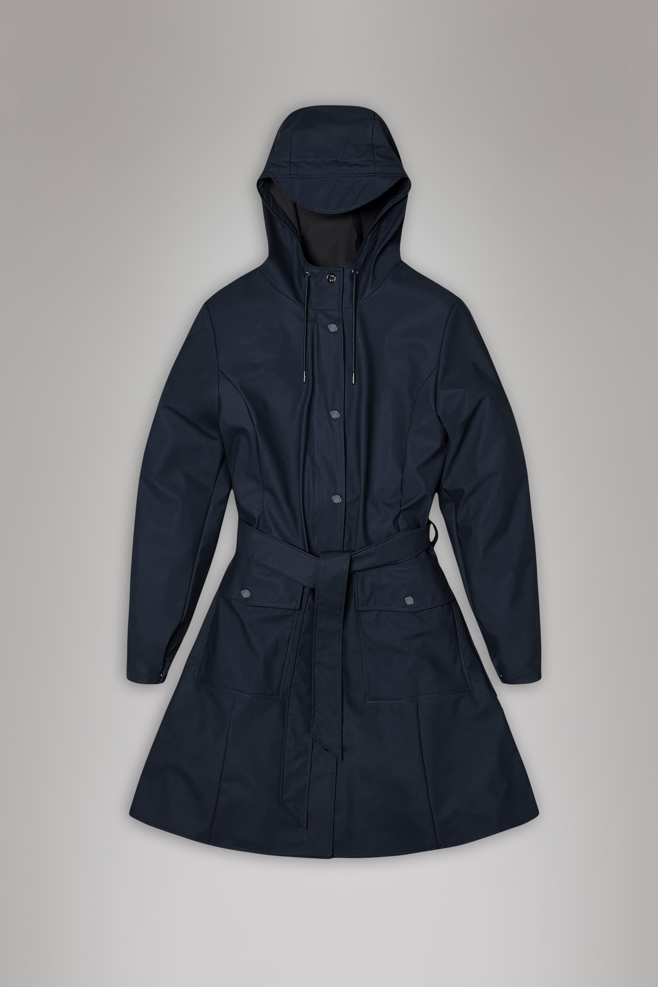 Rains Curve Long Jacket
 Navy Jacket