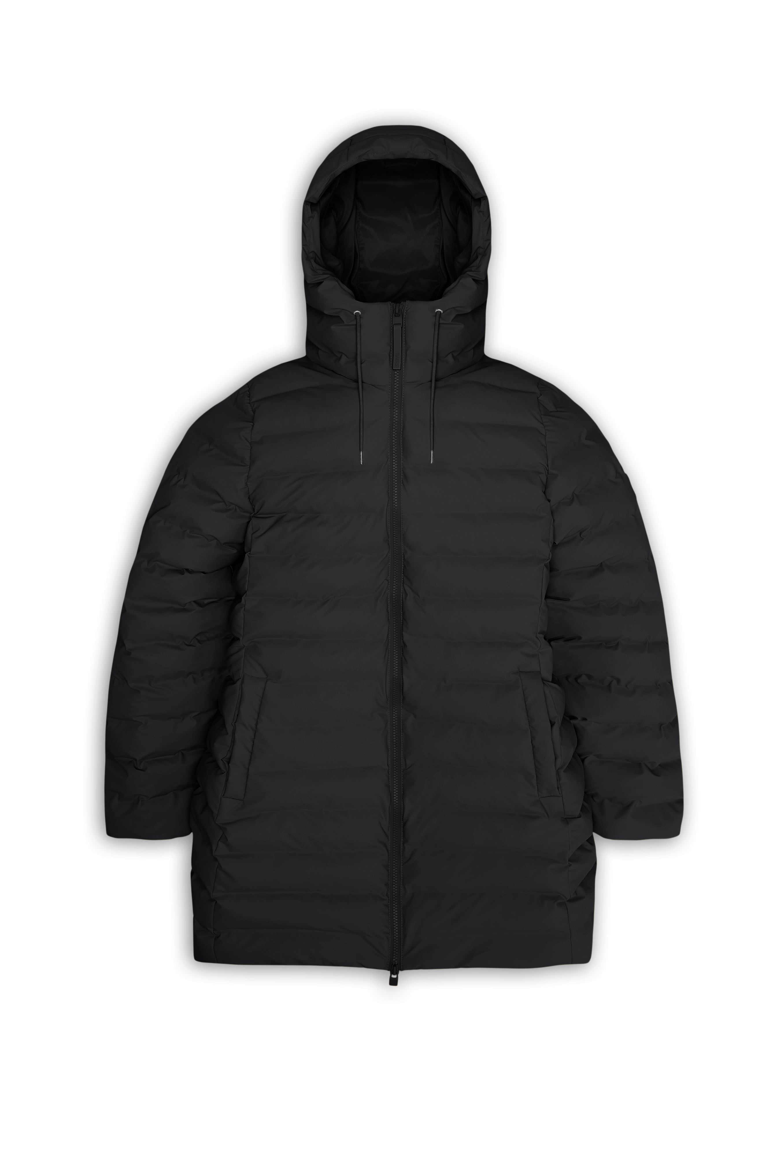 Rains Lohja Long Puffer Curve Jacket Black Jacket
