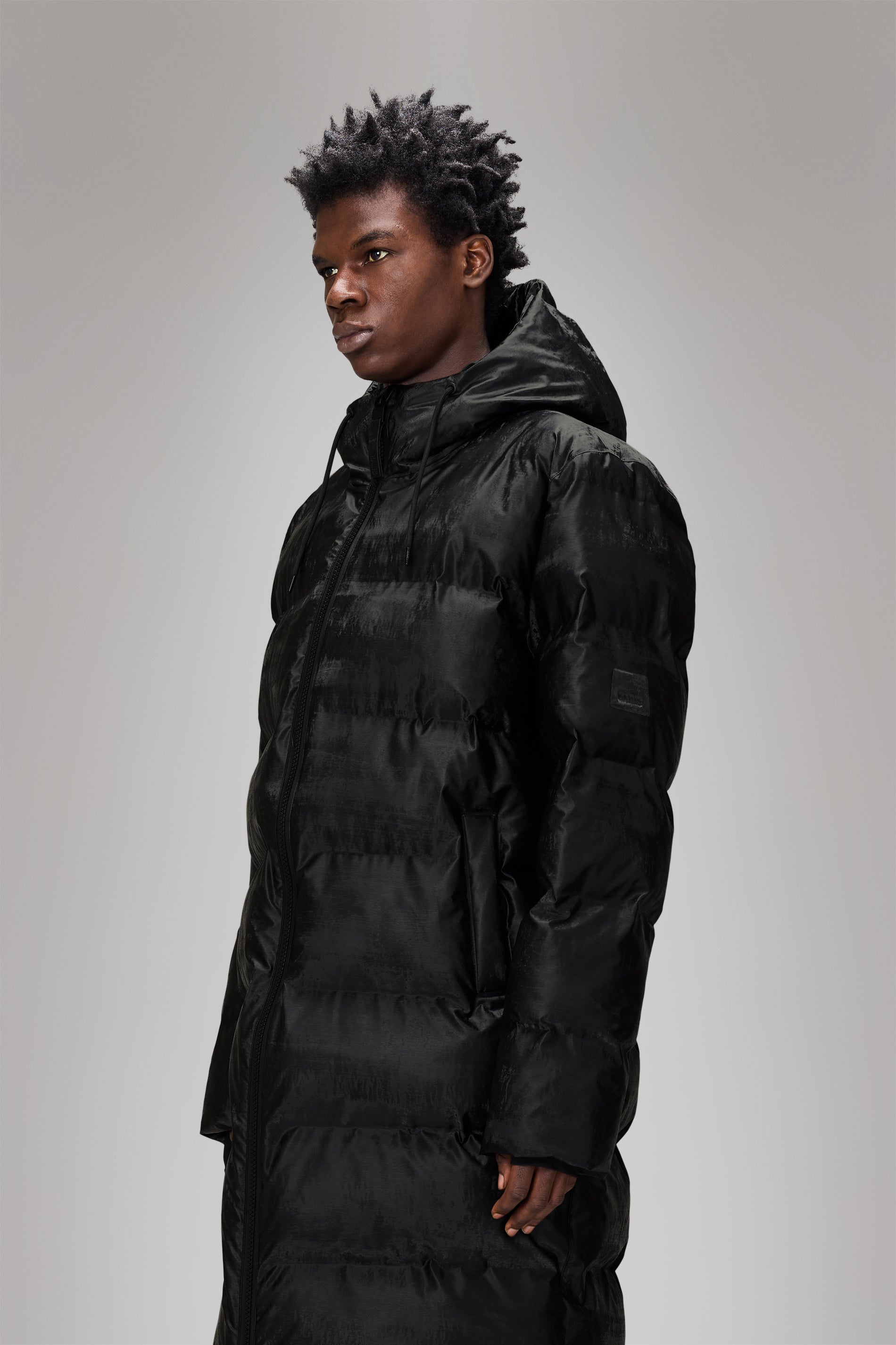 RAINS Alta Longer Puffer Jacket Coal Jacket