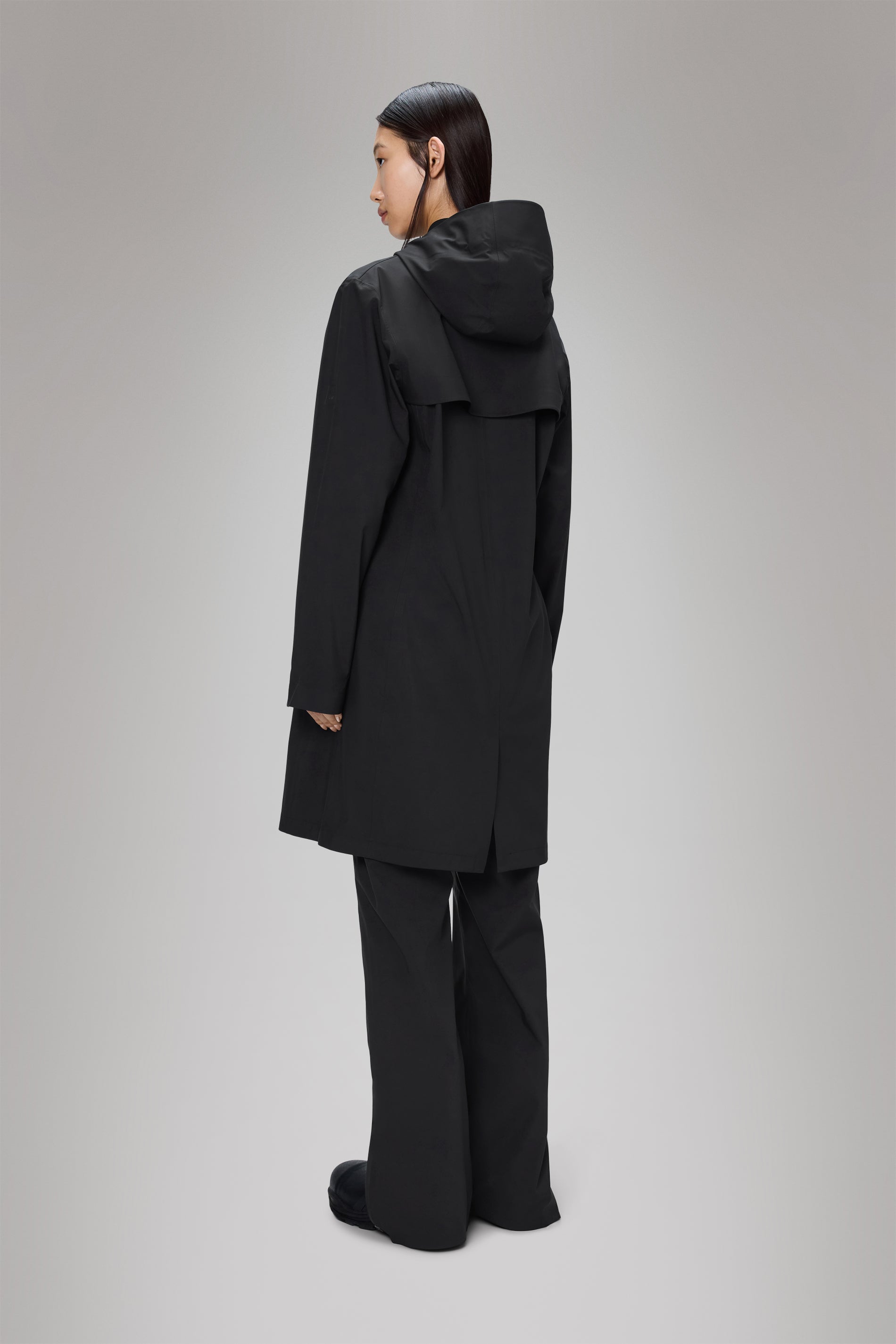 Rains Suva Hardshell Long W Jacket Black Jacket