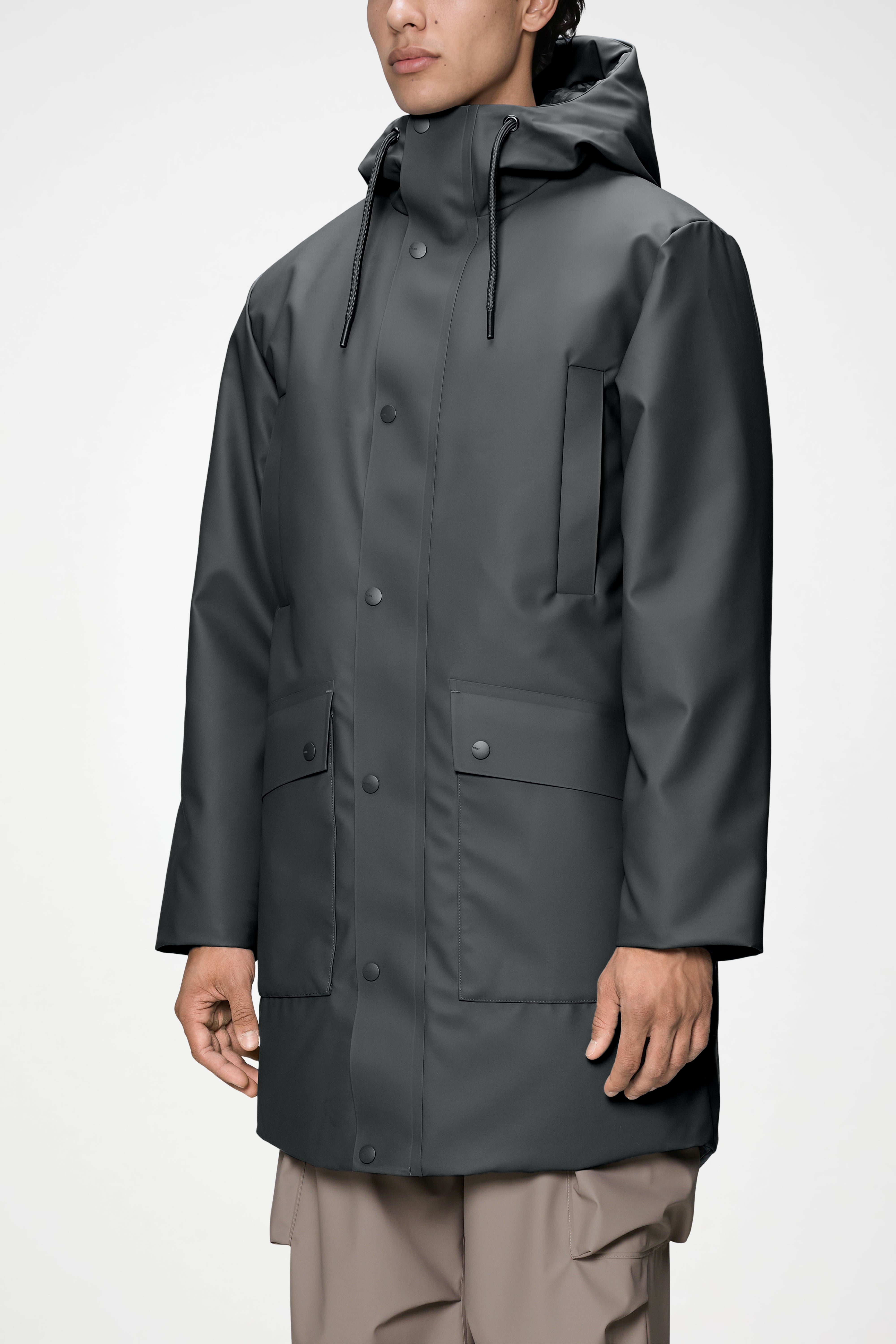 RAINS Nome Long Parka Dark Grey Jacket