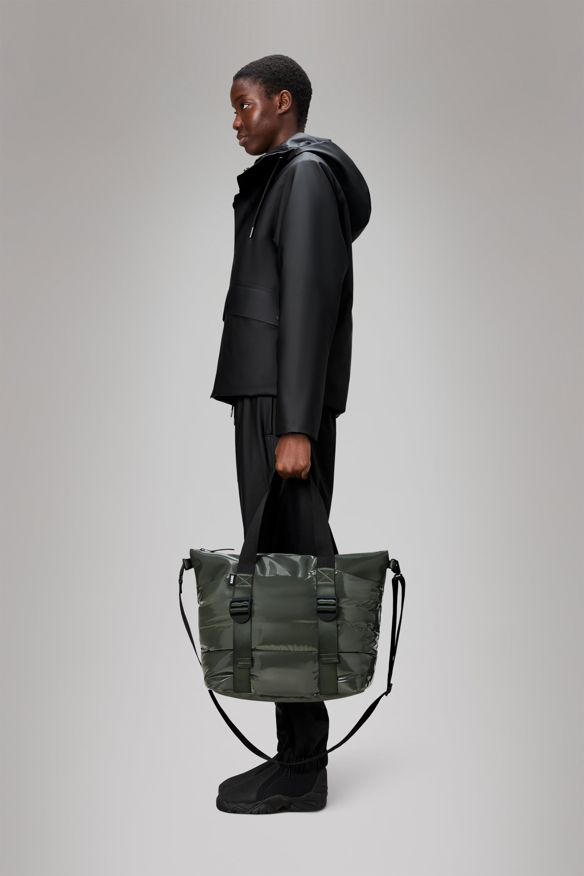 RAINS Puffer Mix Tote Bag Mini Swamp 16L H39 x D16 x W42 cm Tote