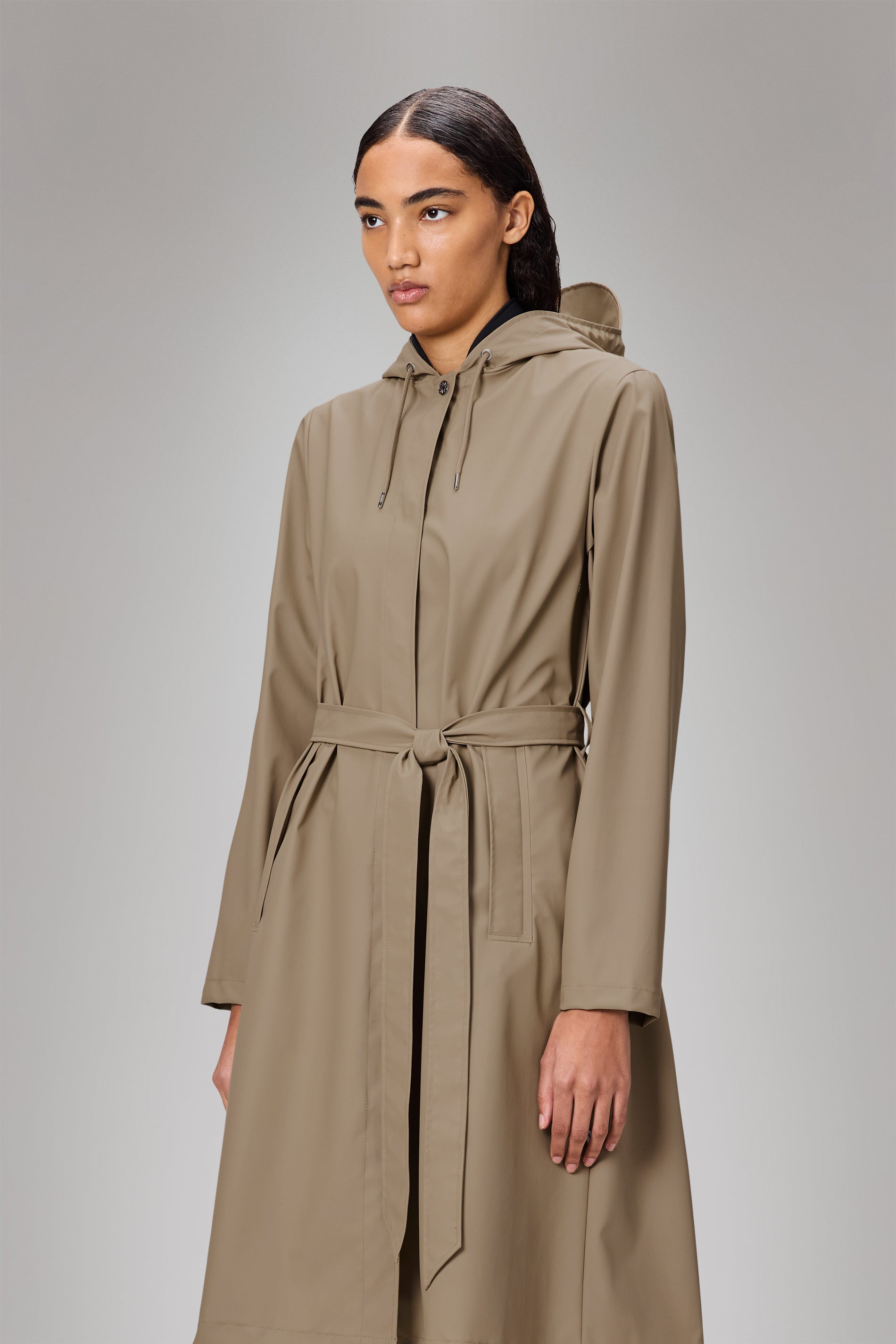Rains A-Line Longer W Jacket Beige Jacket