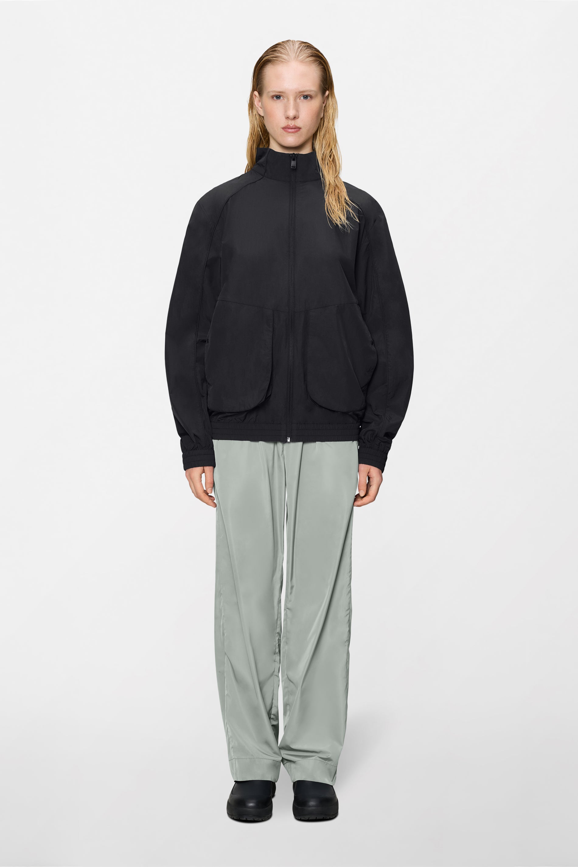 RAINS Cooldown Pocket Track Top Black Jacket