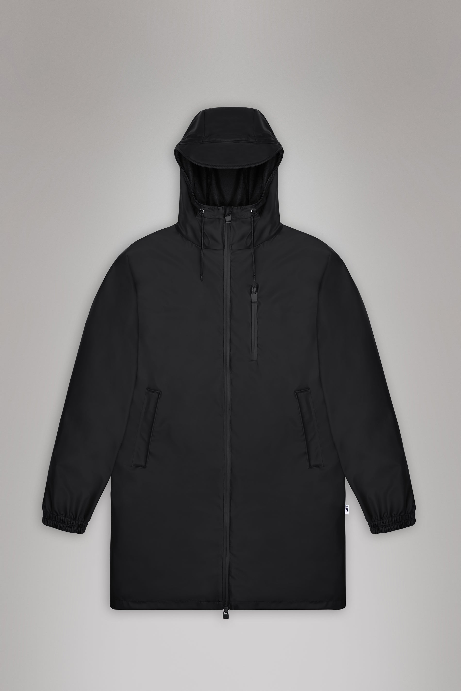 RAINS Long Storm Breaker Black Jacket
