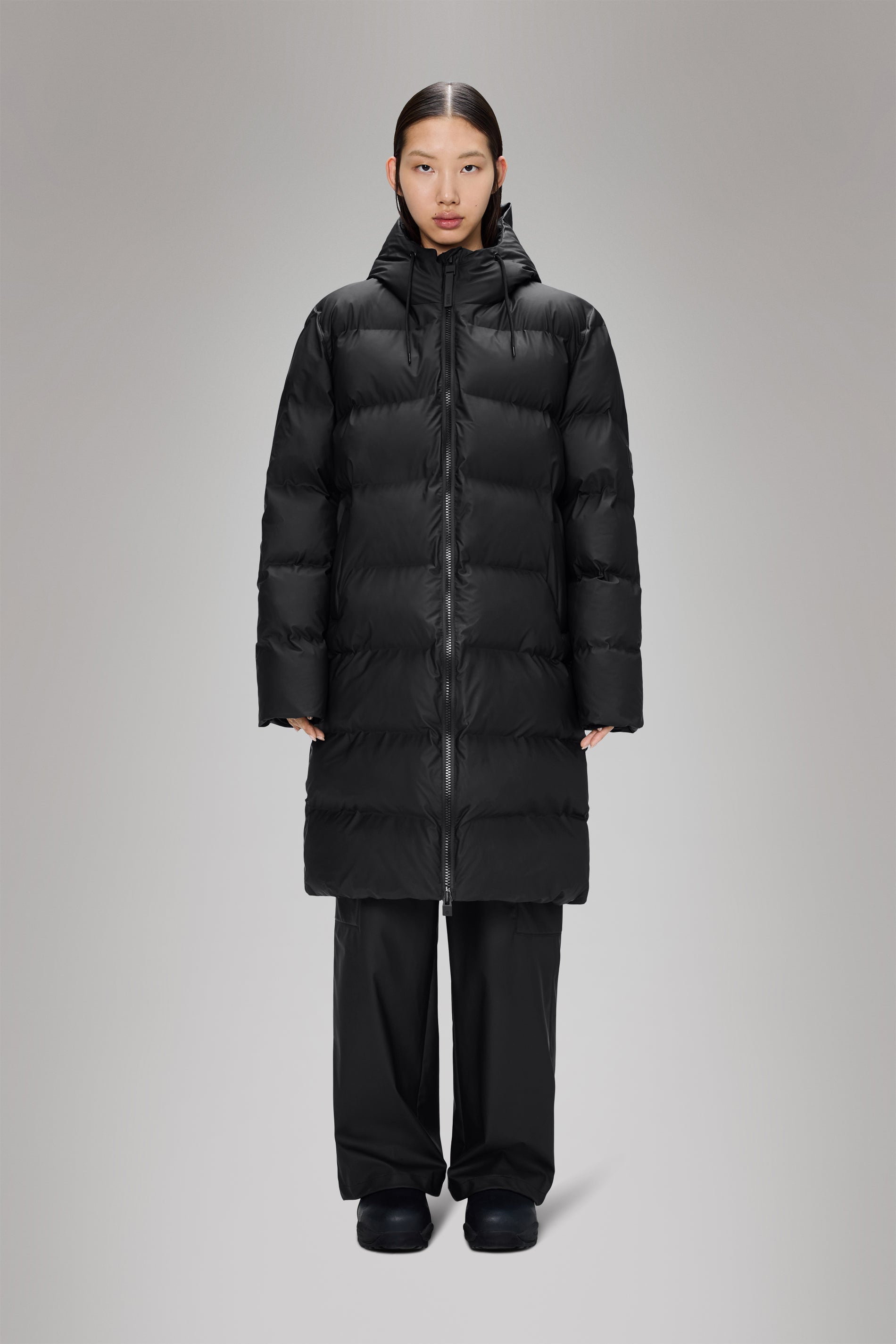 RAINS Alta Longer Puffer Jacket Black Jacket