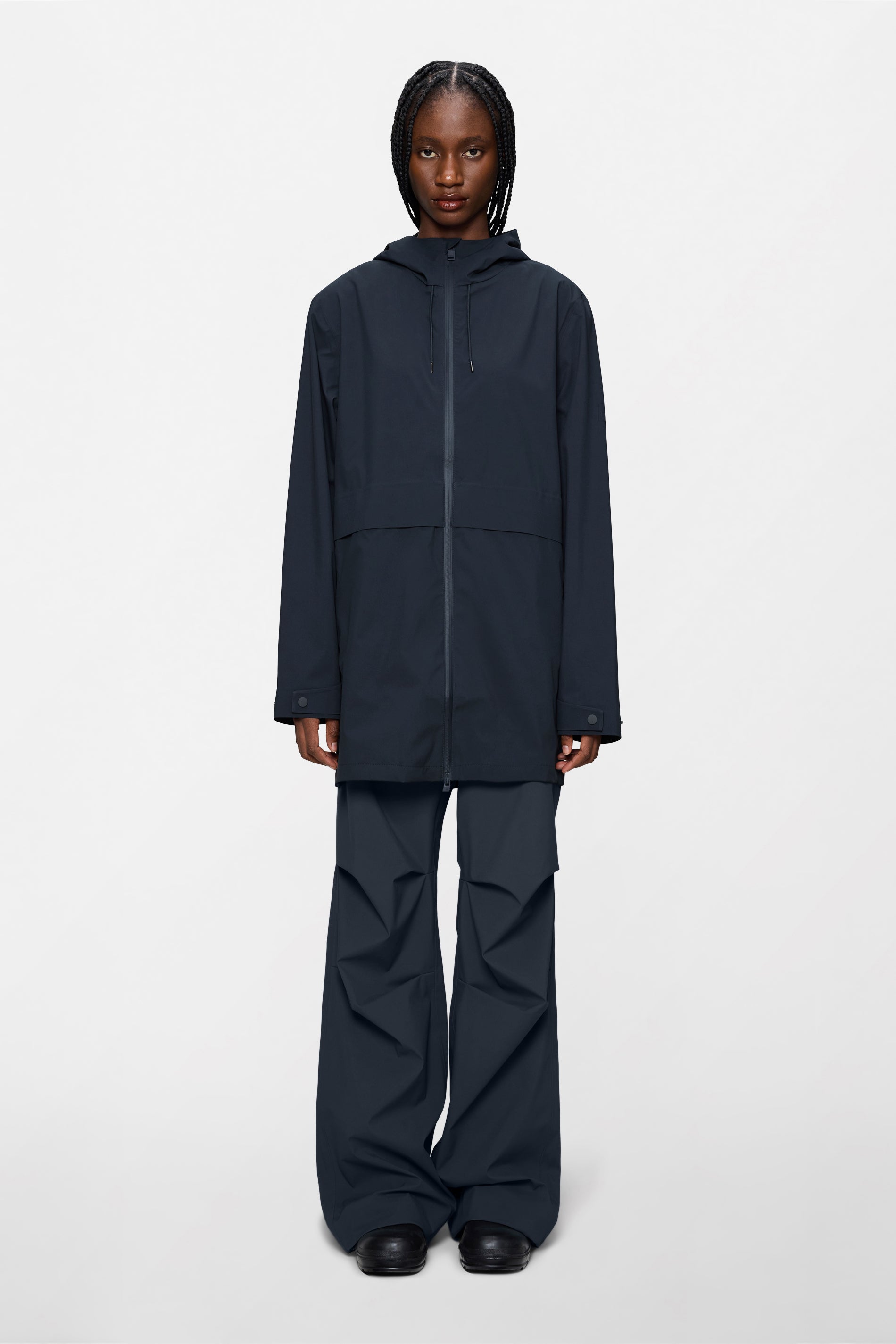 RAINS Suva Hardshell Long Jacket Navy Jacket