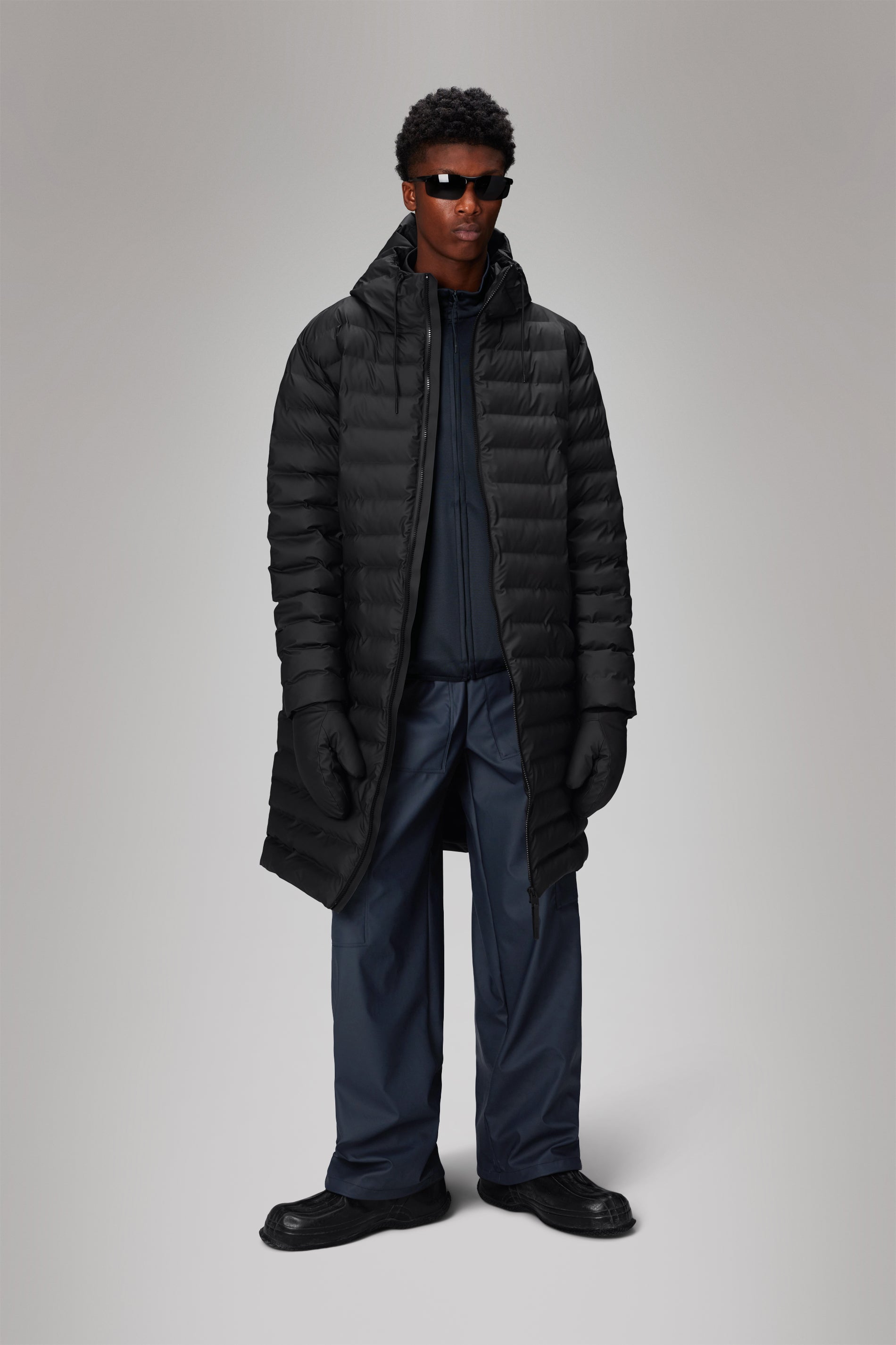 RAINS Lohja Longer Puffer Jacket Black Jacket