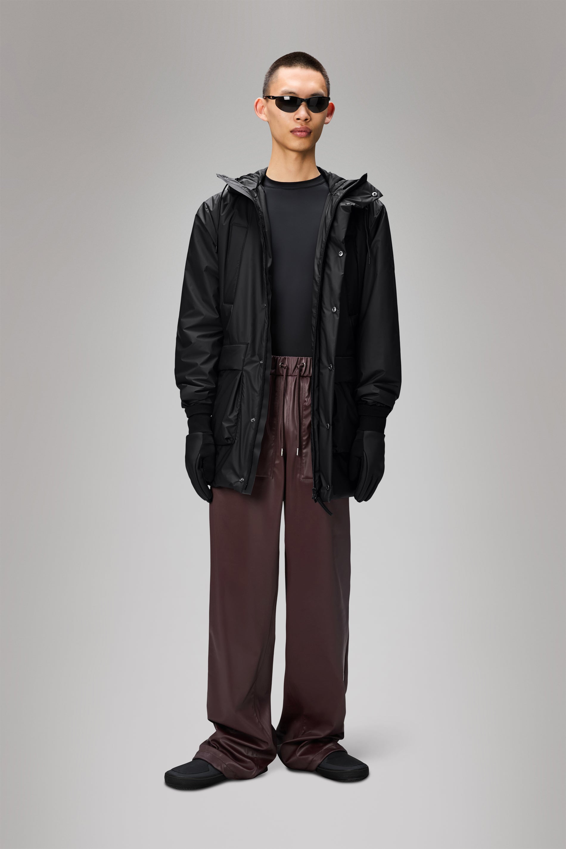 RAINS Lohja Long Insulated Cargo Jacket Black Jacket