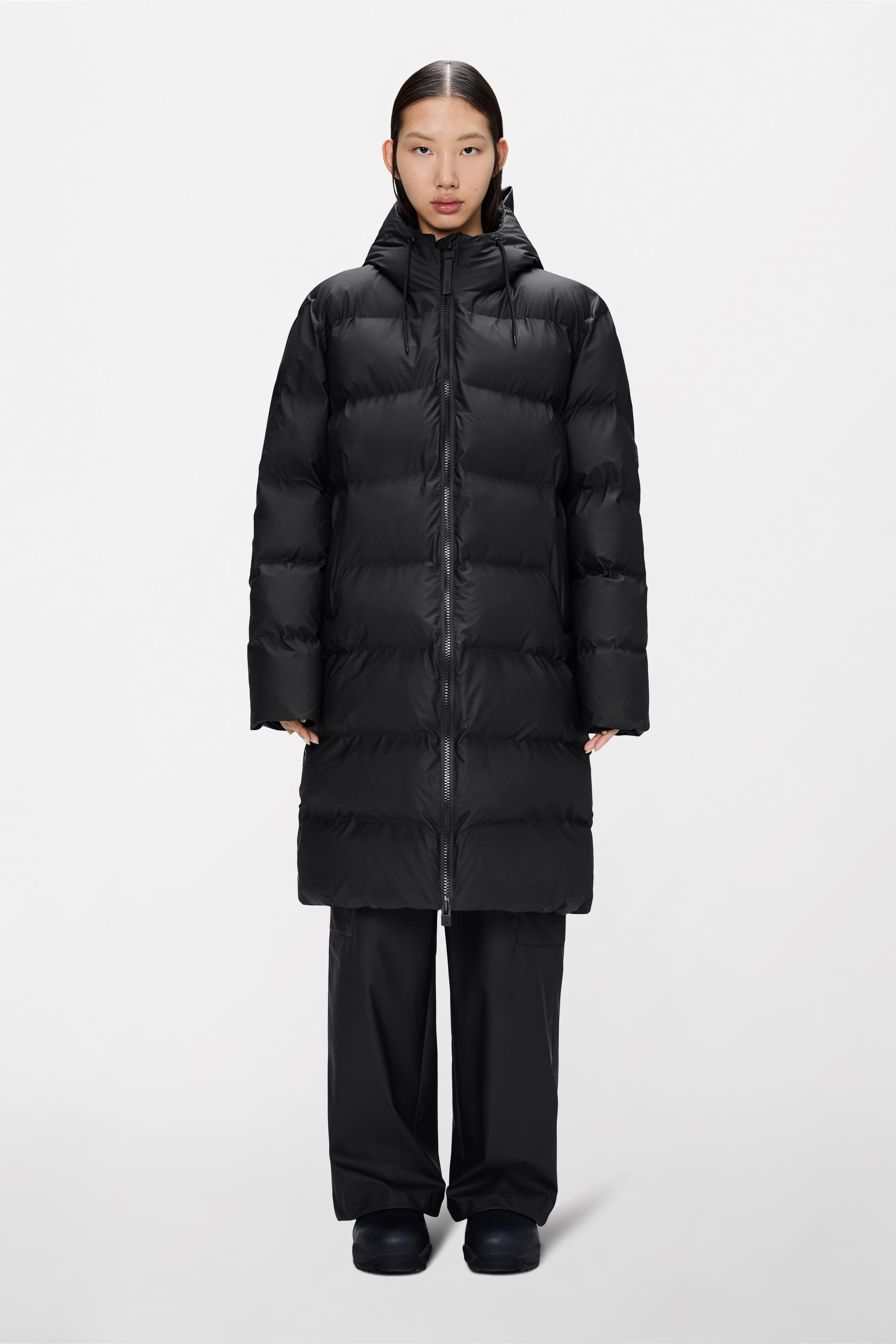 RAINS Alta Longer Puffer Jacket Black Jacket