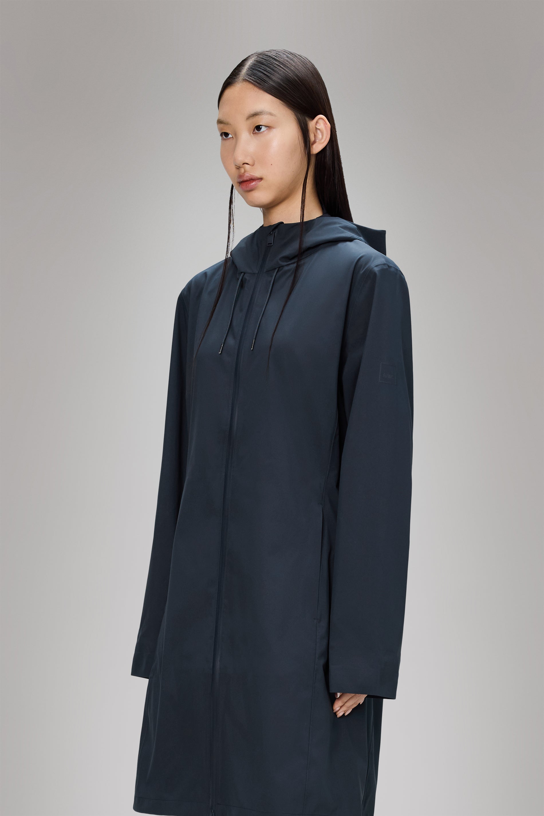 Rains Suva Hardshell Long W Jacket Navy Jacket