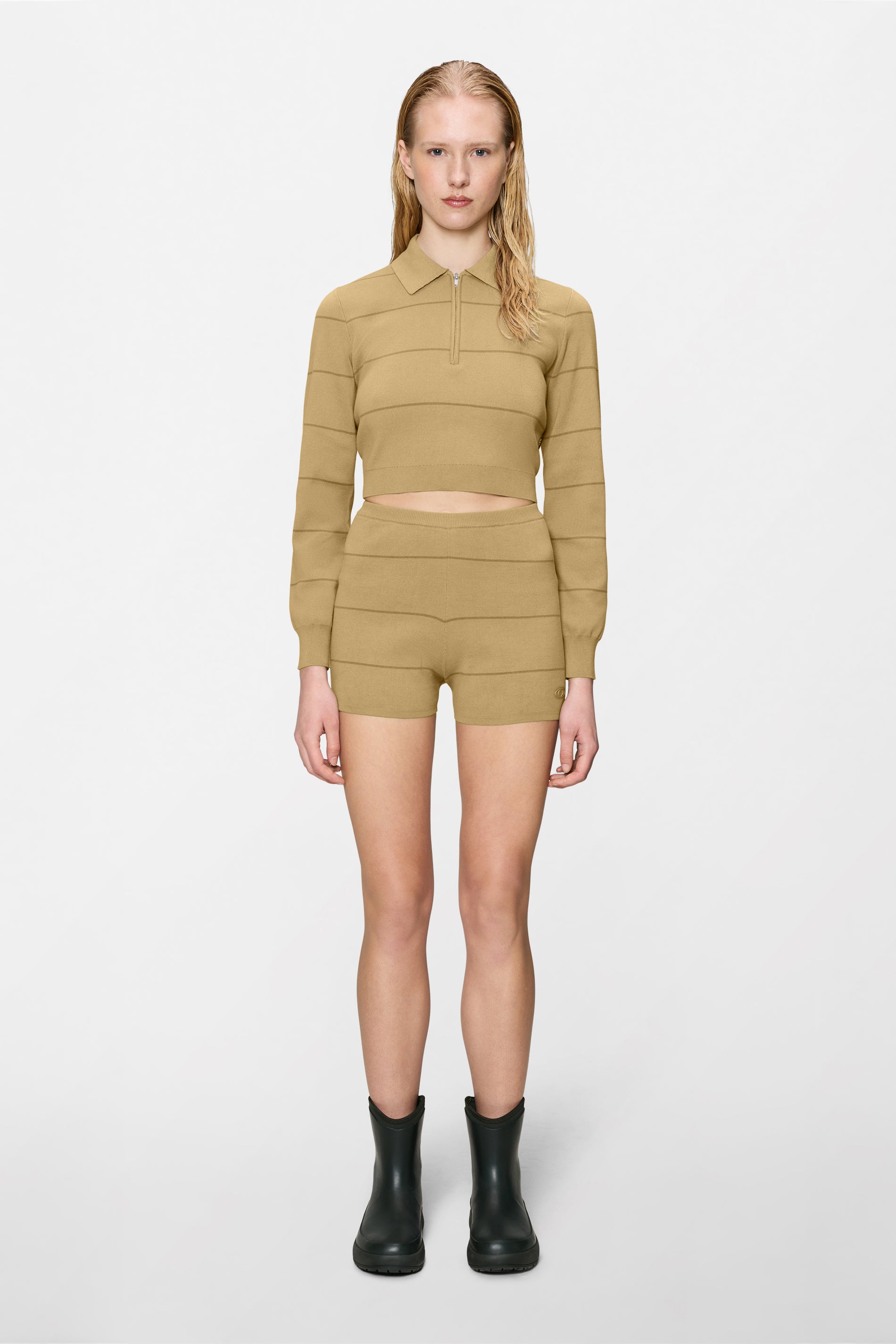 RAINS Striped Knit W Shorts Fawn Shorts